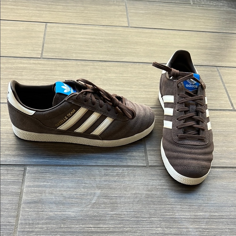 Adidas Men's Brown Suede Gazelle Team Sneakers sz 6